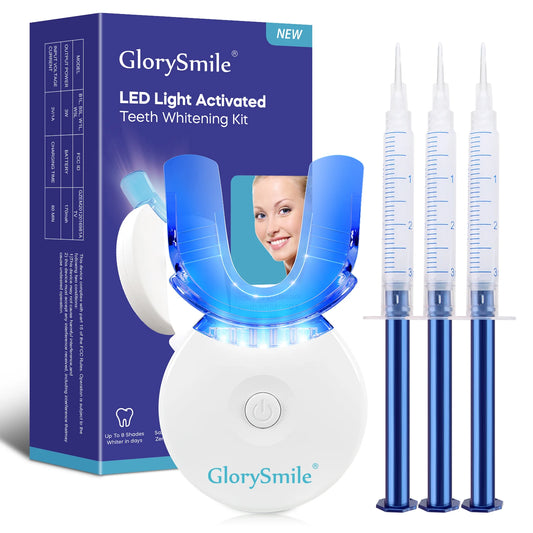 Premium Home Use Teeth Whitening System With LED Device 10 Mins Treatment PAP Gel Syringe Kit For Sensitive Tooth