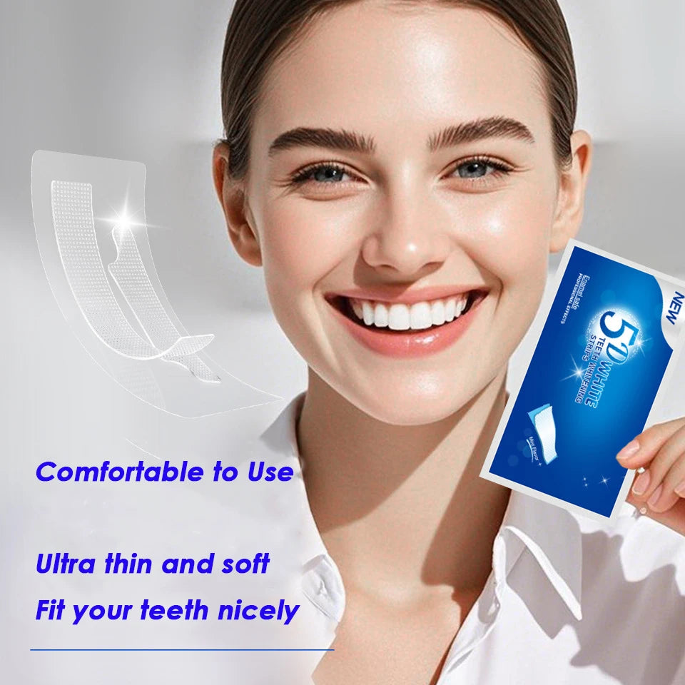 7/14/28 Pairs Teeth Brightening Strips for Teeth, 5D/9D Whitener Strips Reduced Sensitivity White Strips for Teeth Whitening